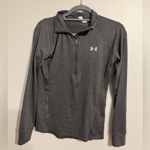 Grey athletic half-zip top